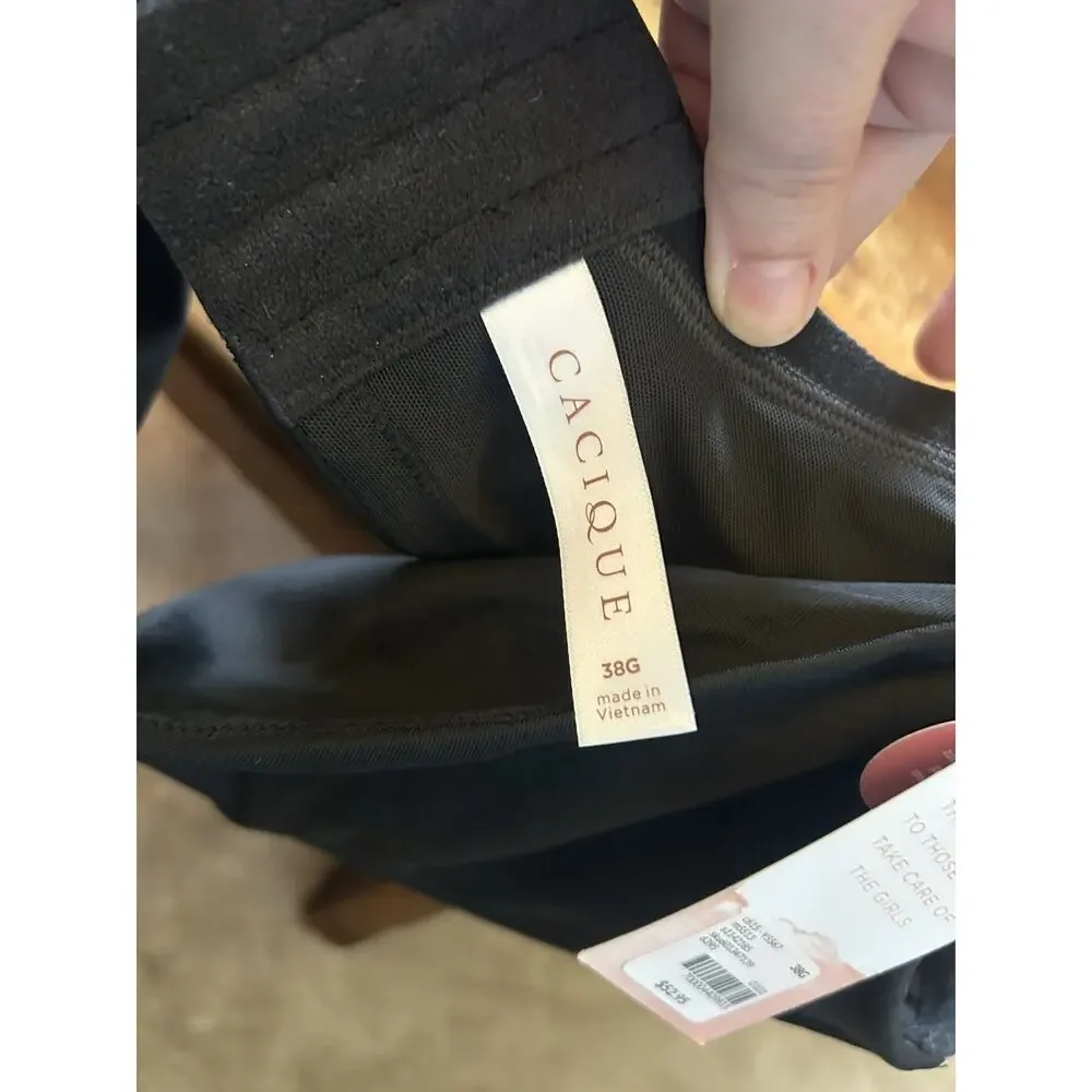Cacique New w/ Tags 38G Bra Unlined Balconette The Modern Collection Black52.95